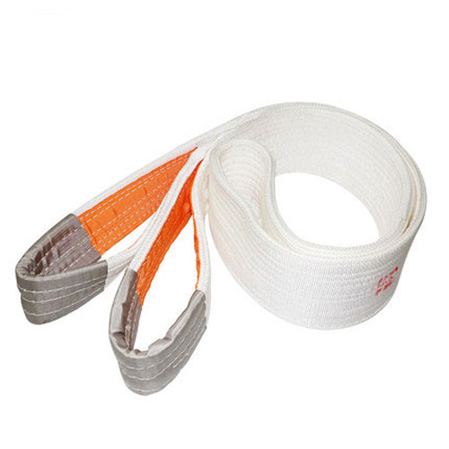 5T White Flat Lifting Webbing Sling Industrial High Strength Cargo Hoisting Belt Webbing Tape Belt Sling Fabric Strap Two-end Buckle Sling Hoisting Rope