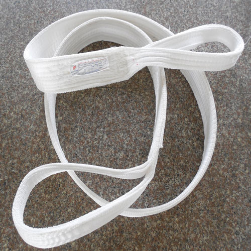 White Flat Lifting Belt Double Buckle Webbing Sling Hang Rope Crane Lifting Sling Belt 3 Ton 5 Ton Trailer Sling