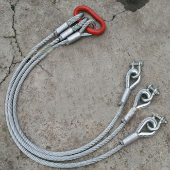 three leg pressed wire rope sling,3-Leg Wire Rope Bridle Sling