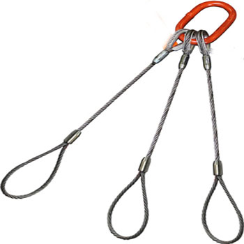 three leg pressed wire rope sling,3-Leg Wire Rope Bridle Sling